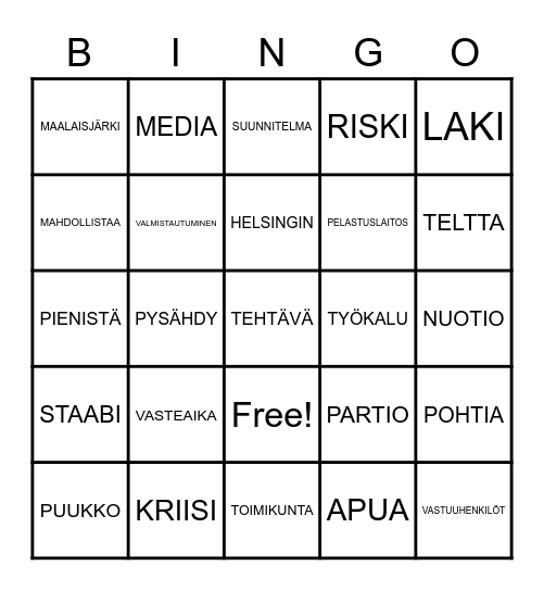 PJPK SUNNUNTAIBINGO Card