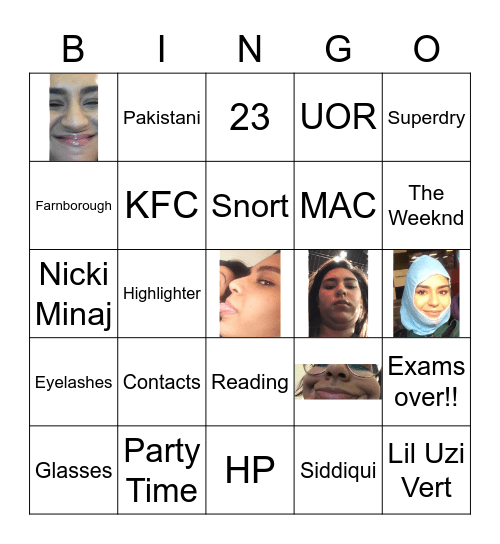 Henna Birthday Party Bingo Card