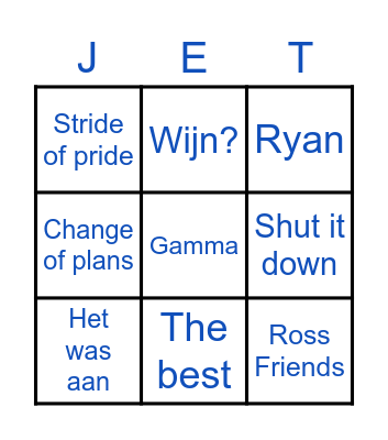 BDAY JET RONDE 2: UITSPRAKEN Bingo Card