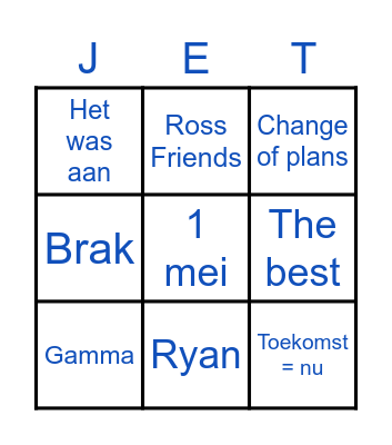 BDAY JET RONDE 2: UITSPRAKEN Bingo Card