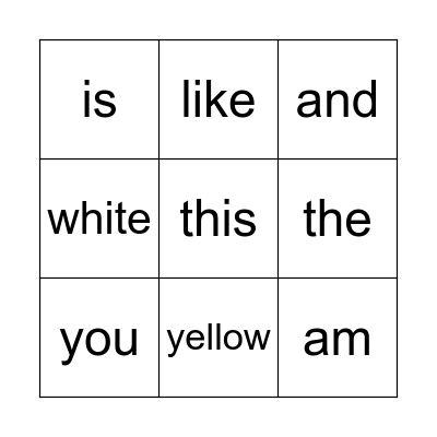 SS4 sight words Bingo Card
