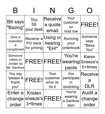 Customer Service Week 2014 Bingo Card