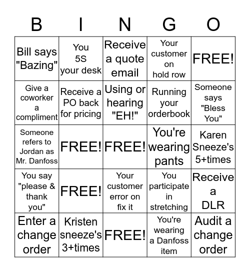 Customer Service Week 2014 Bingo Card