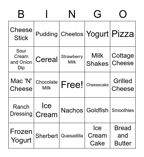 Snack Connection! Bingo Card