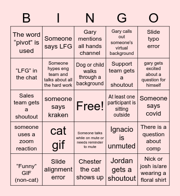 Candid All Hands Bingo Card