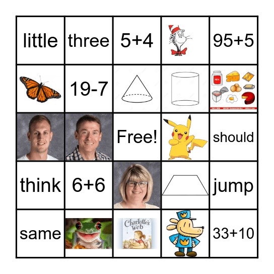 Ms. Scharbarth's First Grade Class Bingo Card