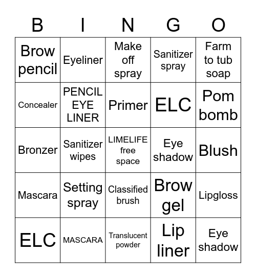 $25 & Under Bingo Card