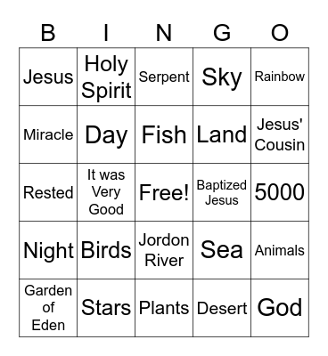 Bible Bingo Card
