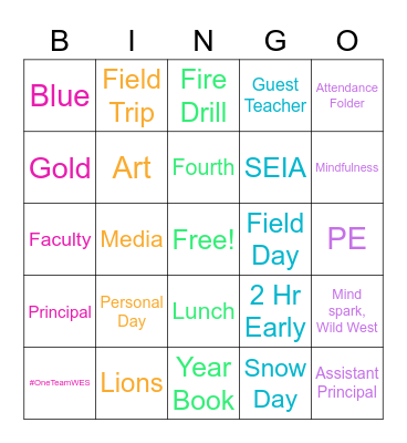 Happy Hour Bingo Card