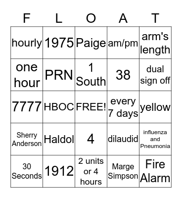 December Staff Meeting 2012 Bingo Card