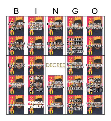 I "DECREE" Bingo Card