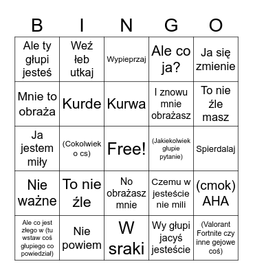 Szymonek Bingo Card