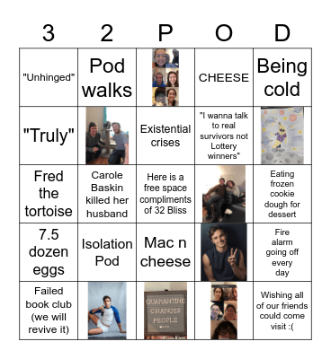 32 Bliss St Bingo Card