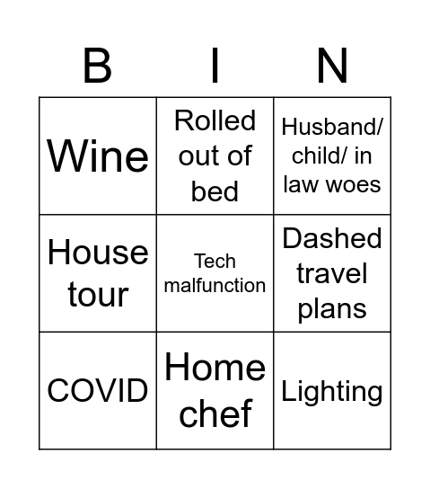 Virtual Conference Bingo Card