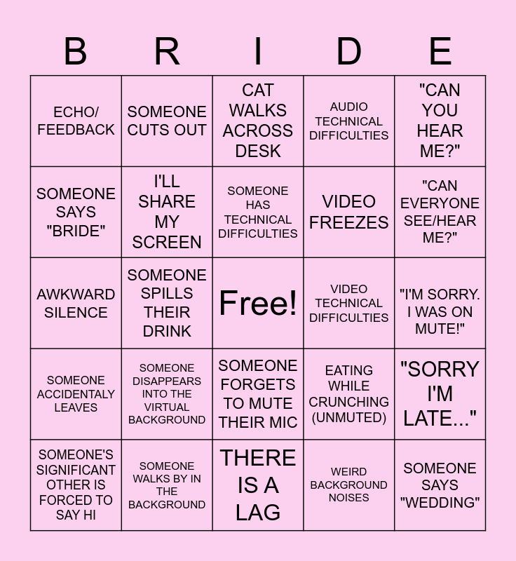 Free Printable Bachelorette Bingo Template