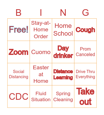 Wonderkid Covid-19 Bingo Card