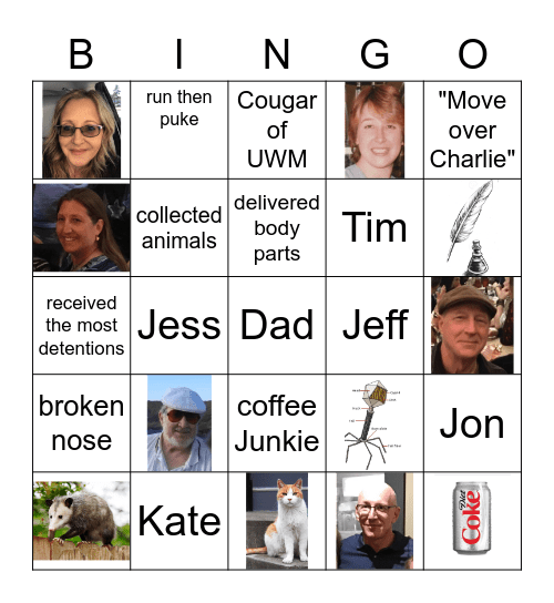 Family  Bingo Card