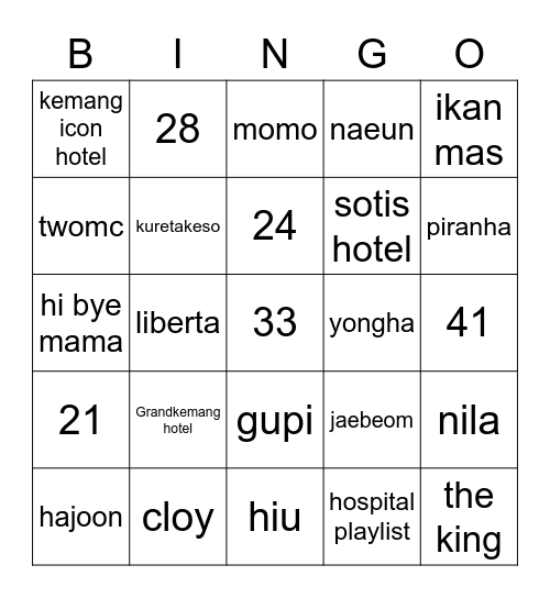 daviii Bingo Card