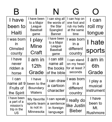 Berean Community Church Bingo Card