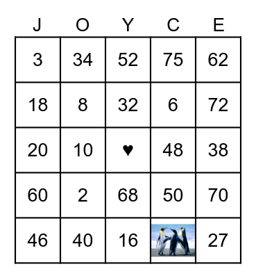 ♥ FOR THE LOVE!!! ♥ Bingo Card