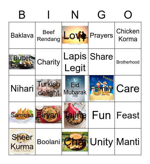 Eid Bingo! Bingo Card