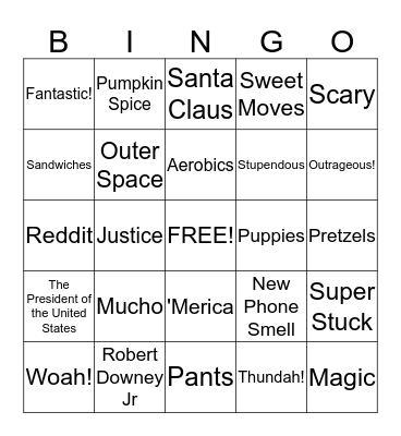 Super Awesome Bingo Card