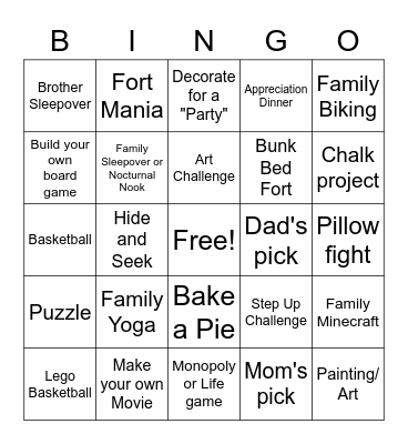 Cleaver Family Bingo Card