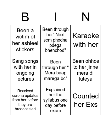 Surbhi birthday bingo Card