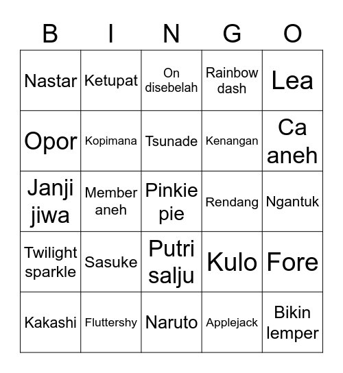 Jihyo pasti menang Bingo Card