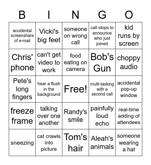 Zoom Bingo Card