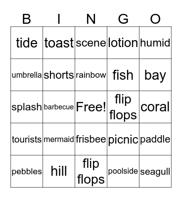 BEACH BINGO Card