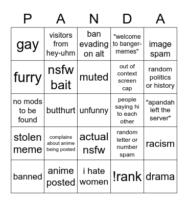 banger-memes daily bingo Card