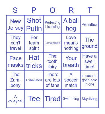 Sportsball Picnic Bingo Card