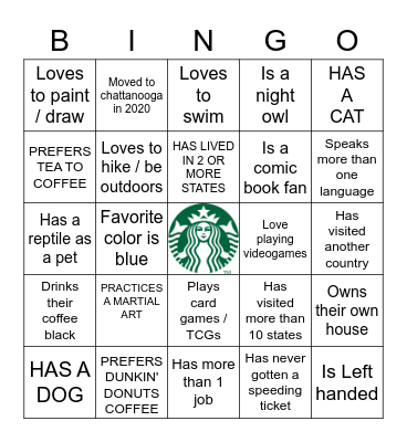 HWY 58 TEAM BINGO! Bingo Card