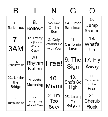Round Three Bingo Card