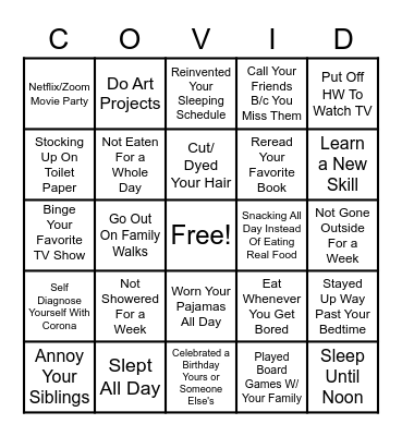 Its Corona Time! Bingo Card
