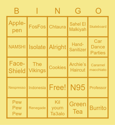 Alfardan’s EID AL FITR Bingo Card