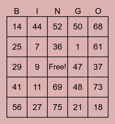 QUARANTINE BINGO Card