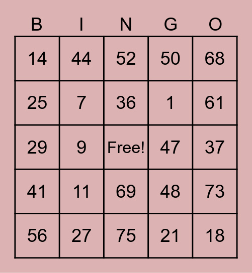 QUARANTINE BINGO Card