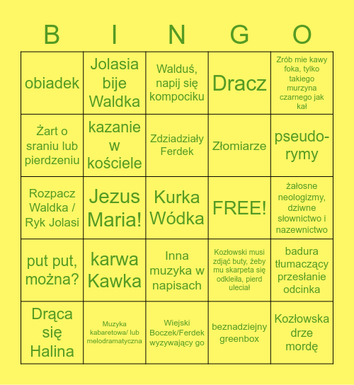 Bingo Kiepscy Bingo Card