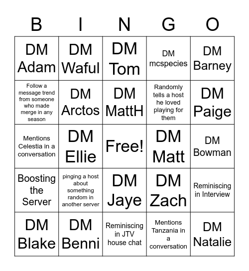 Trilly Wants To Be On AS Bingo Card