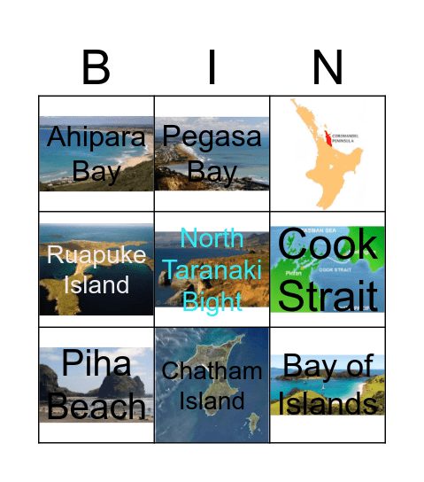 Places in New Zealand Bingo Card