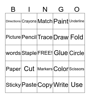 Words I Use Bingo Card