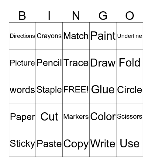 Words I Use Bingo Card