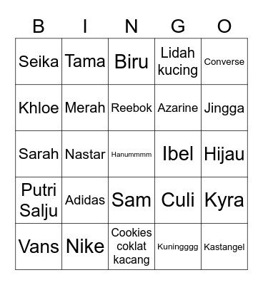 Bingo nya Anet Bingo Card