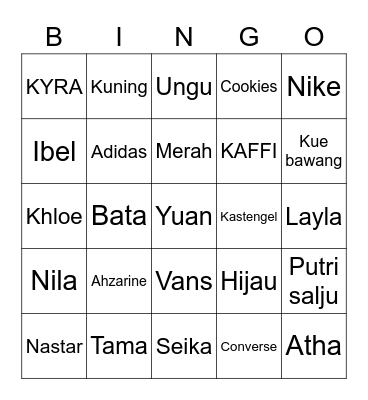 BISMILLAH YAALLAH Bingo Card