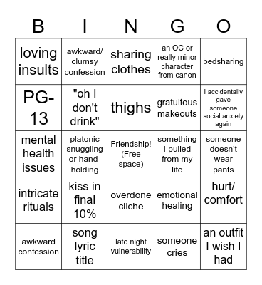Beccafic Bingo Card