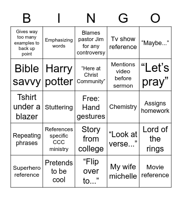 ClaytonGo Bingo Card