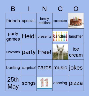 Birthday Bingo! Bingo Card