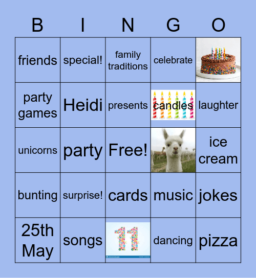 Birthday Bingo! Bingo Card